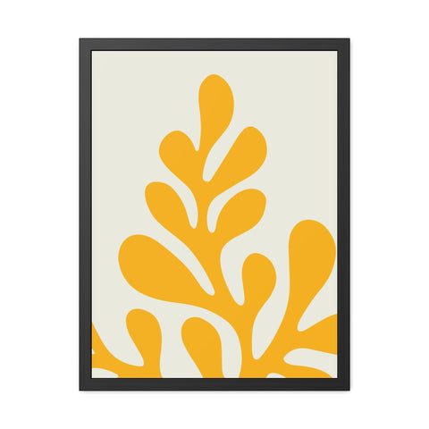Stratica 1 - Modern Abstract Framed Poster – Yellow Organic Design for Home Decor