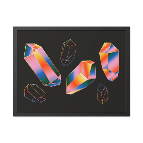 Gems - Modern Geometric Crystal Framed Poster - Stylish Wall Art for Home Decor