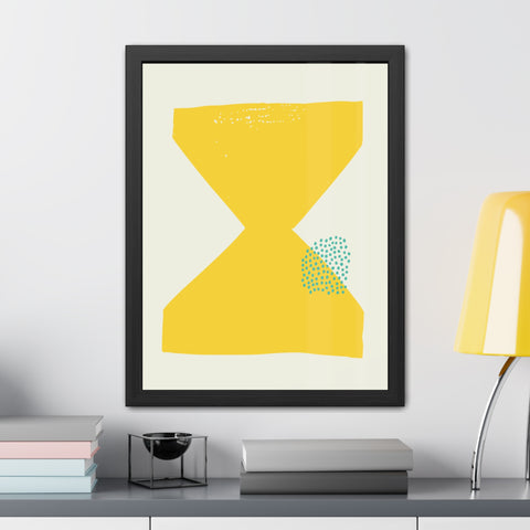 Jonathan 3 - Modern Framed Poster - Yellow Hourglass Art for Home Decor