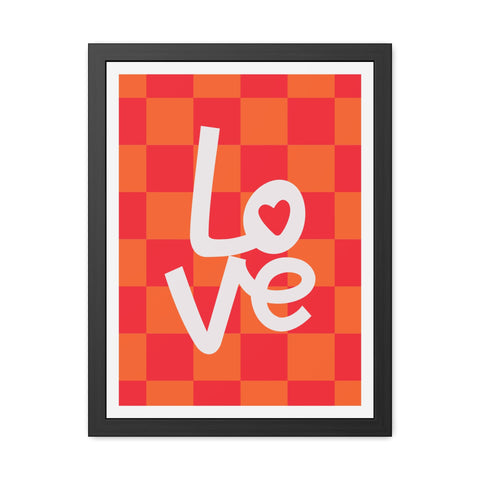 Lovin' 4 - Love Checkered Framed Poster - Perfect Wall Art for Home Decor & Gifts
