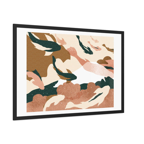 Koi Wind 1 - Abstract Fish Framed Poster - Nature-Inspired Wall Art for Home Decor