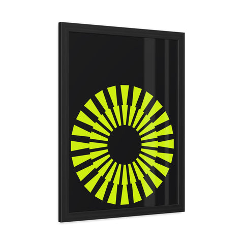 Modernica 2 - Modern Geometric Framed Poster - Bright Yellow Circle Art for Contemporary Spaces