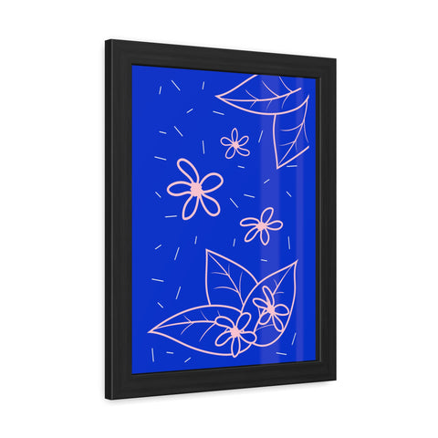 When life gives you lemons 3 - Blue Floral Framed Poster - Modern Botanical Art for Home Decor