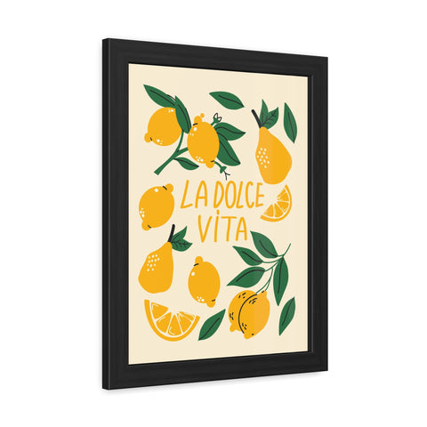La Dolce Vita Lemon Framed Poster – Bright and Cheerful Wall Art for Home Decor