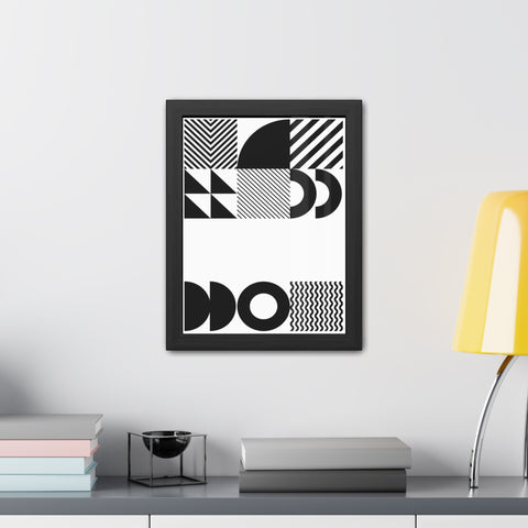 Modern Geometric Framed Posters - Minimalist Black & White Wall Art