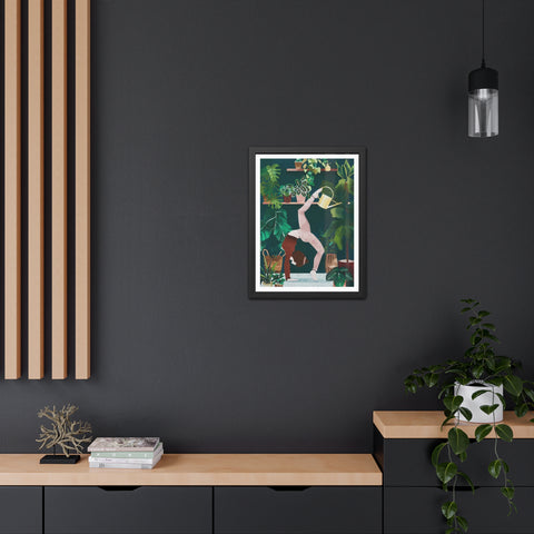 Botanical Yoga Framed Poster - Indoor Plant Decor for Peaceful Vibes