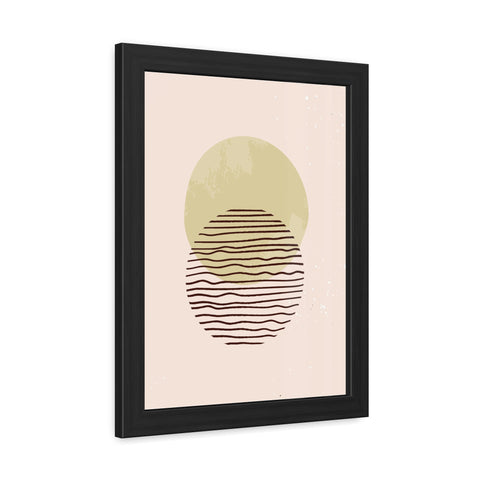 Blend 1 - Modern Minimalist Framed Poster – Abstract Green and Beige Art