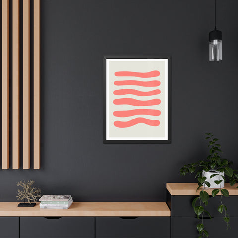 Stratica 6 - Modern Abstract Framed Poster - Wavy Lines Art for Home Decor