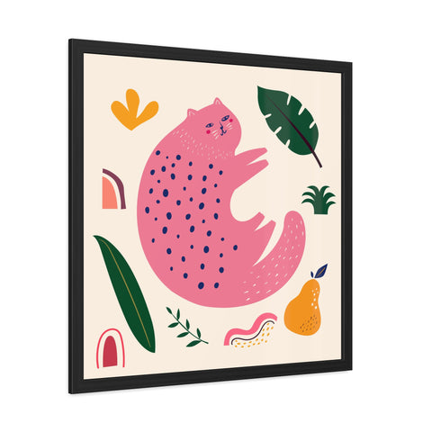 Cat lounger 1 - Whimsical Cat Framed Poster - Playful Wall Art for Cat Lovers