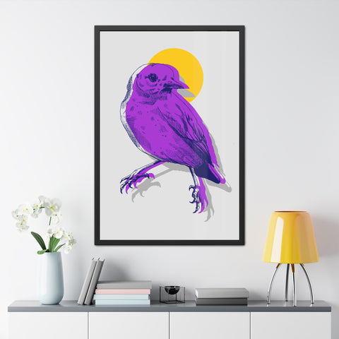 Wings 3 - Purple Bird Framed Poster - Modern Home Décor
