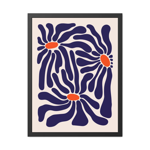 Florish 3 - Modern Floral Framed Poster - Vibrant Home Decor