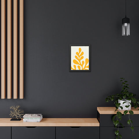 Stratica 1 - Modern Abstract Framed Poster – Yellow Organic Design for Home Decor