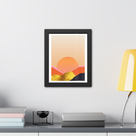 South 3 - Warm Sunset Framed Poster - Modern Home Décor for Nature Lovers