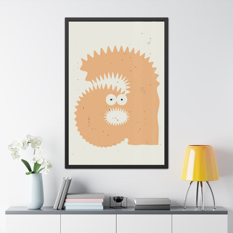 Lettermon - a monster - Quirky Framed Monster Poster - Playful Wall Art for Kids' Rooms