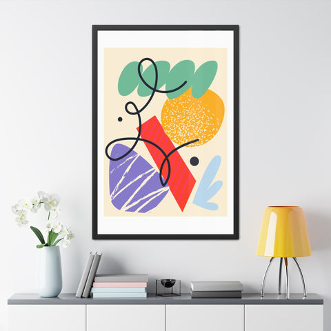 Kurian 3 - Abstract Geometric Framed Poster - Modern Wall Art for Home Décor