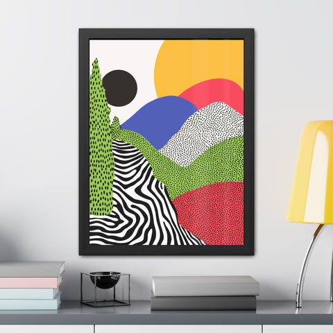 Cristobal 4 - Colorful Landscape Framed Poster - Modern Wall Art for Home Decor