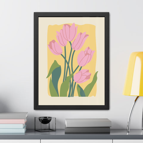 Flowers 3 - Blossoming Tulips Framed Poster - Modern Floral Wall Art