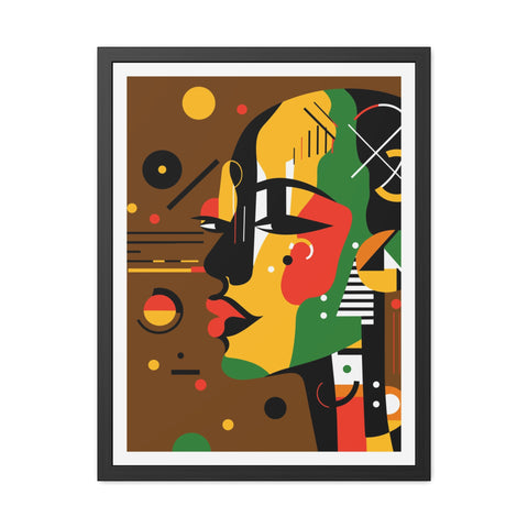 Africa 4 - Modern Framed Art Poster - Colorful Abstract Portrait