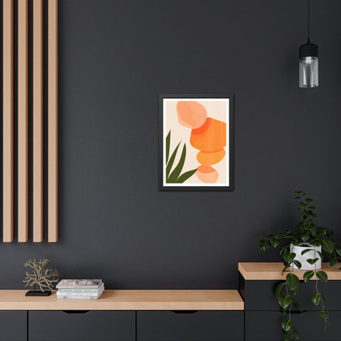Agora 3 - Modern Abstract Framed Poster - Earthy Tones for Home Décor
