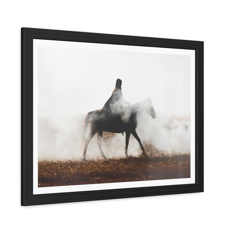 Fog Ride - Mystical Horse Framed Poster - Perfect for Home Decor & Gift Ideas