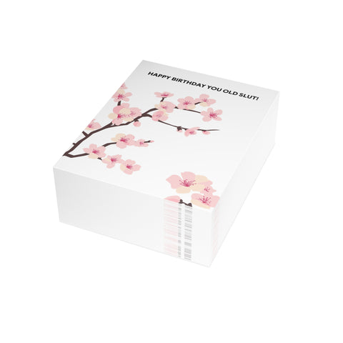 Happy Birthday you Old Slut - Floral Birthday Card — Birthday Greeting Card - Illustrated, Funny, Snarky, Modern