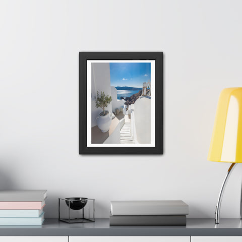 Greek Summer - Serene Coastal Framed Poster - Perfect for Home Decor & Gift Ideas