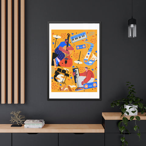 Musicana 4 - Vibrant Music-Themed Framed Posters - Perfect for Home Decor & Gift
