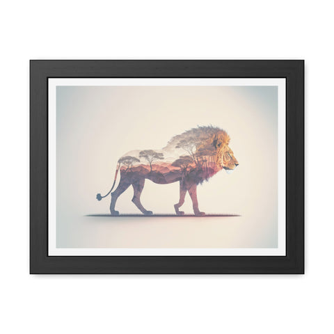 Lionscape - Majestic Lion Framed Poster - Wildlife Art for Home Decor