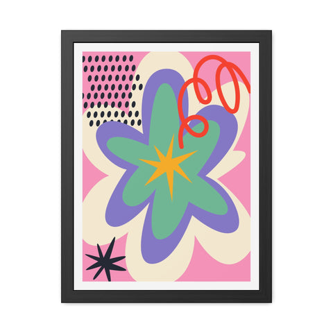 Kurian 6 - Vibrant Floral Framed Poster - Colorful Wall Art for Home Decor