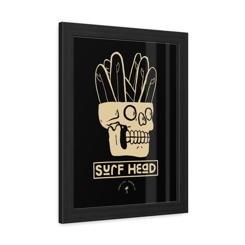 Surf Head Framed Poster - Edgy Wall Art for Surfers and Beach Lovers