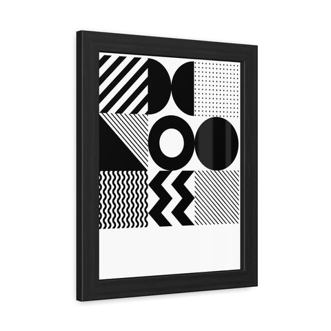 Modernica 5 - Modern Geometric Wall Art Frame - Black and White Patterns for Home Decor