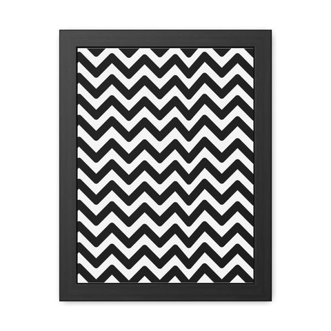 Damien 2 - Modern Chevron Framed Poster | Black & White Wall Art for Home Decor