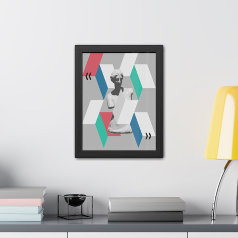 Abstractica 4 - Modern Framed Poster Art - Abstract Geometric Statue Design