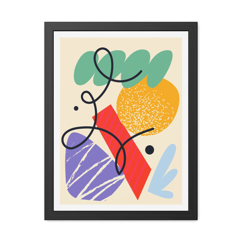 Kurian 3 - Abstract Geometric Framed Poster - Modern Wall Art for Home Décor