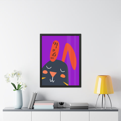 Childrana 4 - Whimsical Bunny Framed Poster - Playful Home Decor for Kids' Rooms