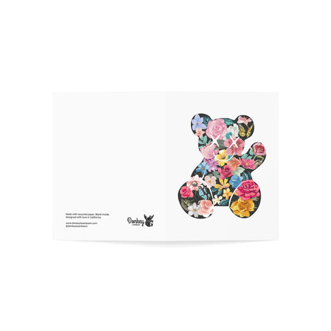 Floral Teddy Bear Greeting Card — Friendship / Best Friend Greeting Card - Illustrated, Modern, any occasion