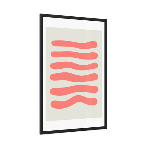Stratica 6 - Modern Abstract Framed Poster - Wavy Lines Art for Home Decor