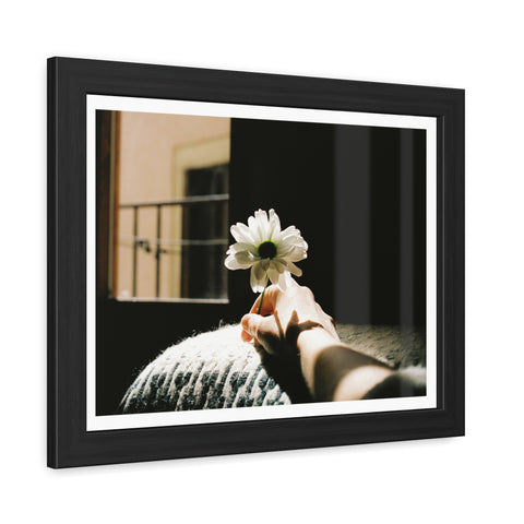 Hold Me - Elegant Framed Flower Art Poster - Serenity and Warmth for Home Decor