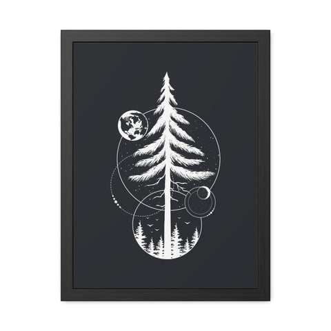 Treecraft 1 - Nature-Inspired Framed Poster - Cosmic Pine Tree Wall Art