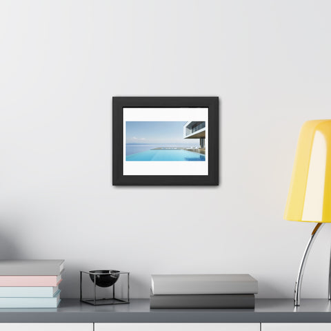 Infinity - Modern Minimalist Framed Poster - Serene Poolside View for Home Decor