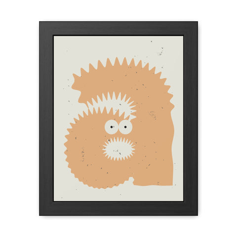 Lettermon - a monster - Quirky Framed Monster Poster - Playful Wall Art for Kids' Rooms