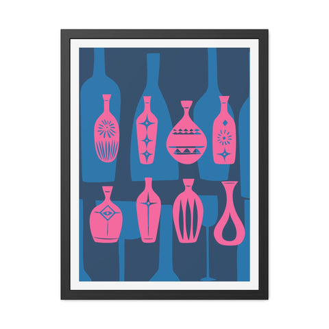 Wine Country 4 - Vibrant Bottles Framed Poster - Modern Art Home Decor