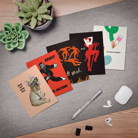 Friendship, You're Awesome Greeting Card Set - 5-Pack Variety Greeting Cards Set