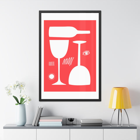 Wine Country 5 - Modern Abstract Framed Poster - Wine Glass & Bottle Art