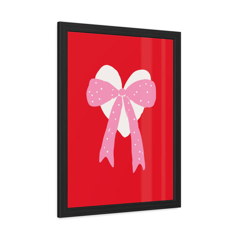 With a bow 2 - Heart Ribbon Framed Poster - Perfect for Valentine's Day Decor