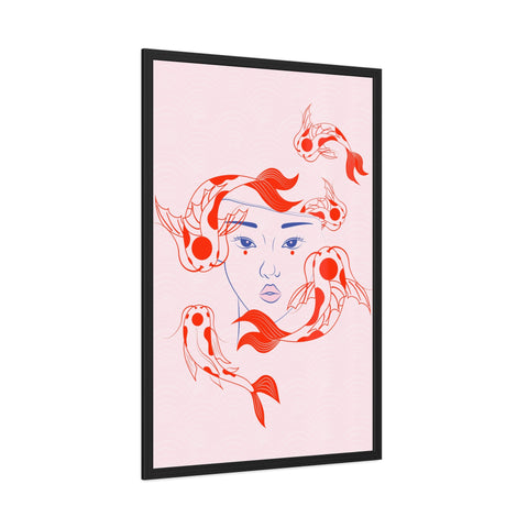 Koi Fish Art Framed Poster - Serene Wall Decoration for Home Decor Enthusiasts