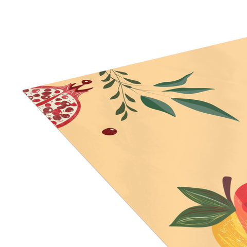 “We Survived Another Year! Let’s Eat!” Floral Fruit Celebration Greeting Card — Rosh Hashanah / Holiday Greeting Card - Illustrated, Modern