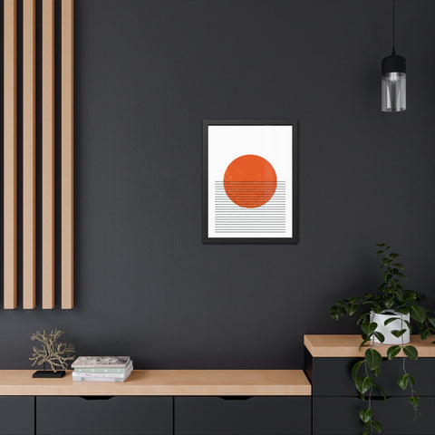 Ink Stamp 3 - Minimalist Sunset Framed Poster - Modern Home Decor Art