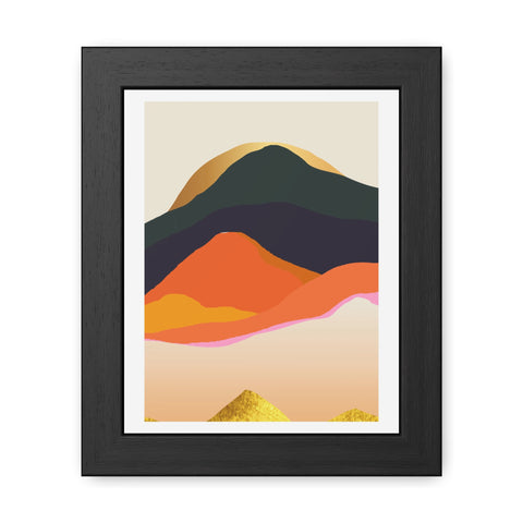 South 5 - Elegant Mountain Landscape Framed Poster - Modern Art for Home Decor