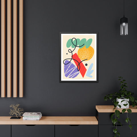 Kurian 3 - Abstract Geometric Framed Poster - Modern Wall Art for Home Décor